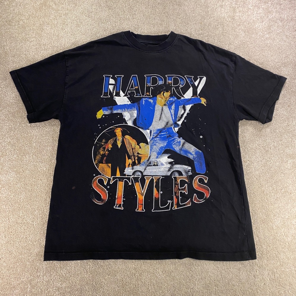 Sergio Calabasas Happy Styles T-Shirt Mens Medium Black Graphic Retro Portugal